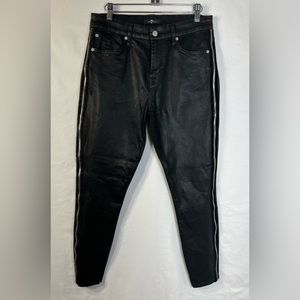 7 For All Mankind Women’s Jeans Size 30 Black with Velvet Trim Over Zipper